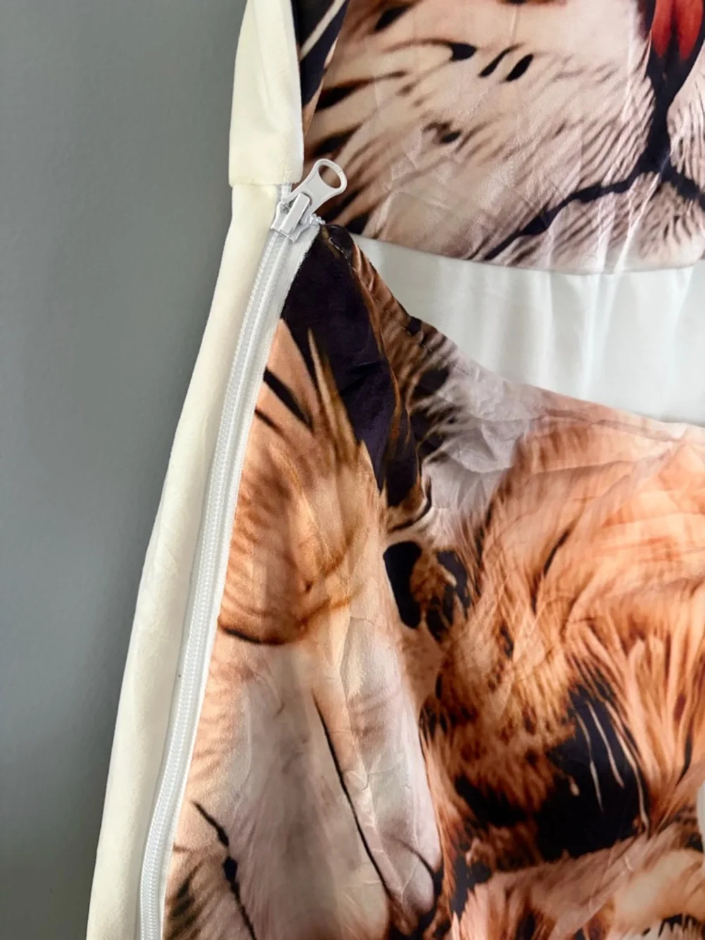 NWT Child’s Realistic Cat Print Pet Sleeping Bag w/ Attached Pillow
